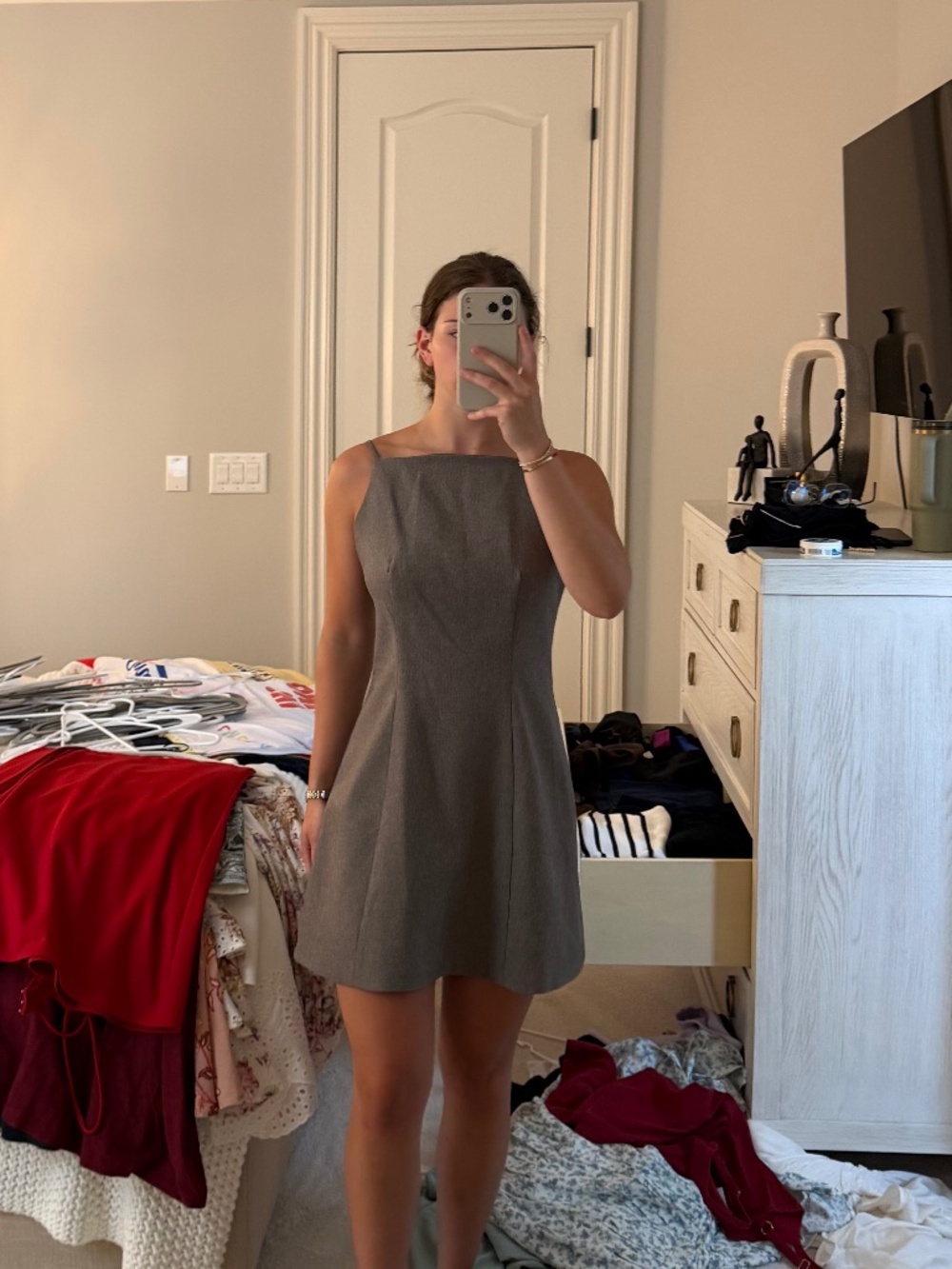 Square Neck Shift Mini Dress - Picture 6 of 11